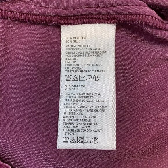 Tommy Bahama SILK Velvet Sands Sz M Tie Neck Pullover Blouse Fuchsia - Picture 8 of 16